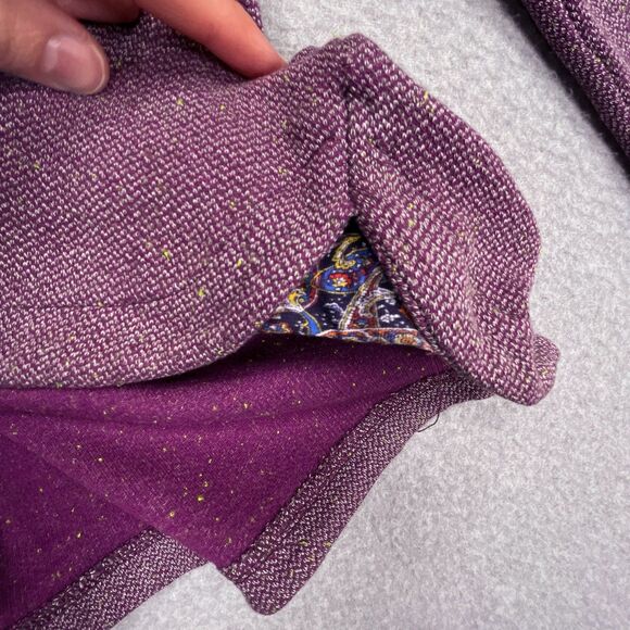 Robert Graham Sweater Mens XXL 2XL Purple 1/4 Quarter Zip Long Sleeve Pullover - Picture 9 of 10